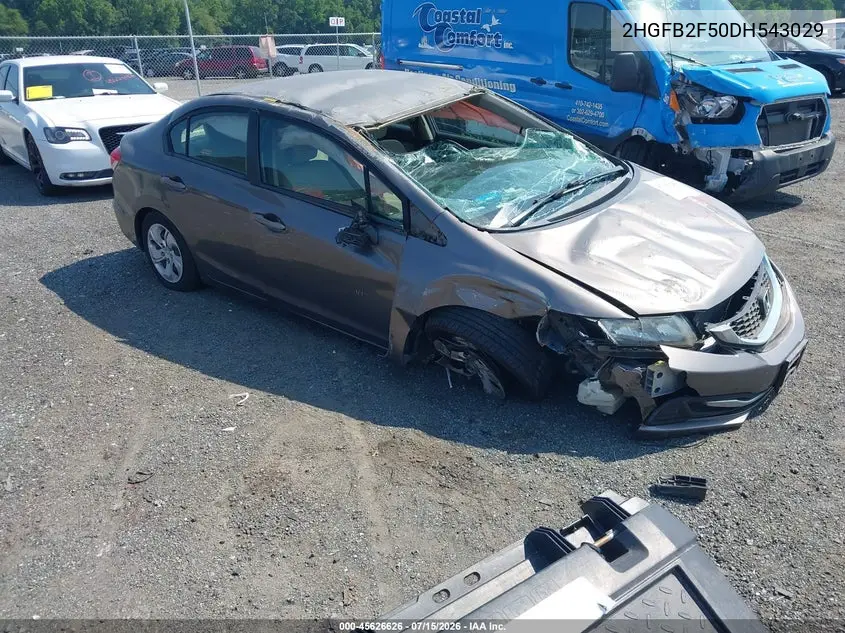 2013 Honda Civic Lx VIN: 2HGFB2F50DH543029 Lot: 45626626