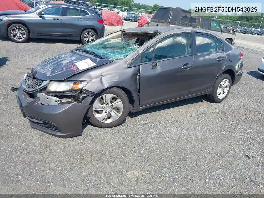 2013 Honda Civic Lx VIN: 2HGFB2F50DH543029 Lot: 45626626