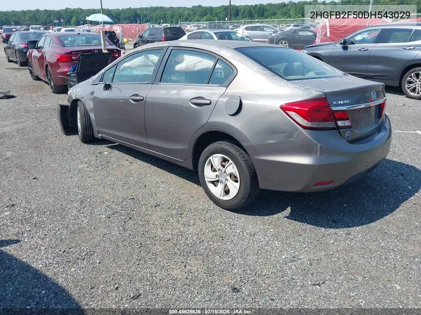 2013 Honda Civic Lx VIN: 2HGFB2F50DH543029 Lot: 45626626