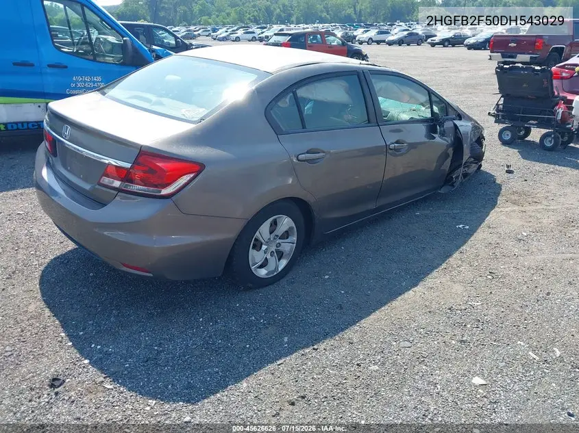 2013 Honda Civic Lx VIN: 2HGFB2F50DH543029 Lot: 45626626