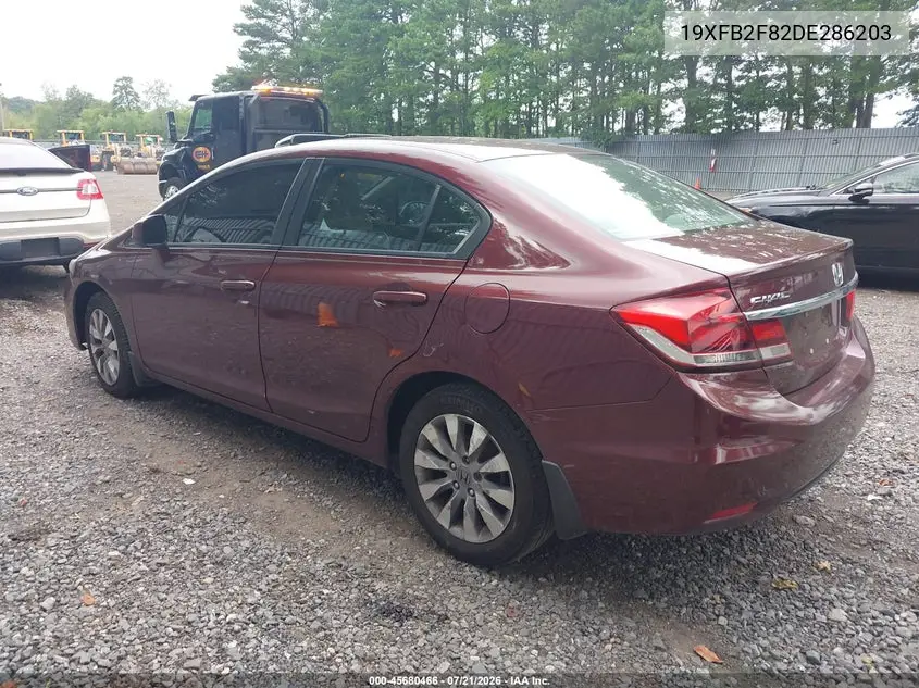 2013 Honda Civic Ex VIN: 19XFB2F82DE286203 Lot: 45680466