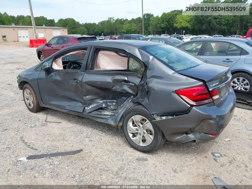 2013 Honda Civic Lx VIN: 2HGFB2F55DH539509 Lot: 45688223