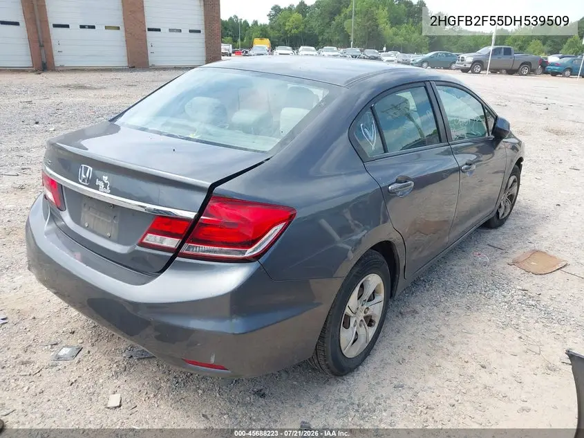 2013 Honda Civic Lx VIN: 2HGFB2F55DH539509 Lot: 45688223