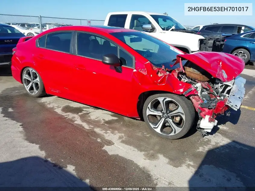 2HGFB6E53EH701017 2014 Honda Civic Si