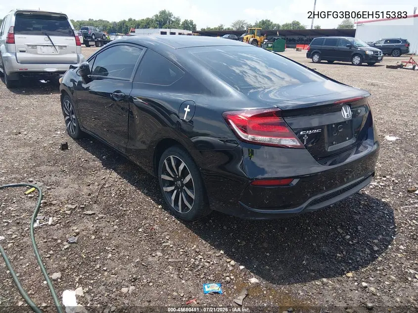 2014 Honda Civic Ex-L VIN: 2HGFG3B06EH515383 Lot: 45680451