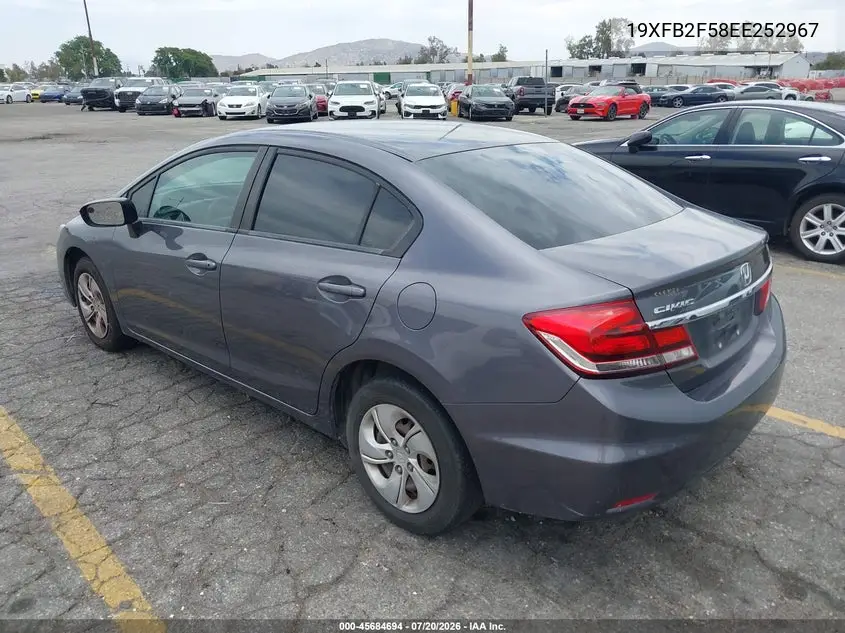 2014 Honda Civic Lx VIN: 19XFB2F58EE252967 Lot: 45684694