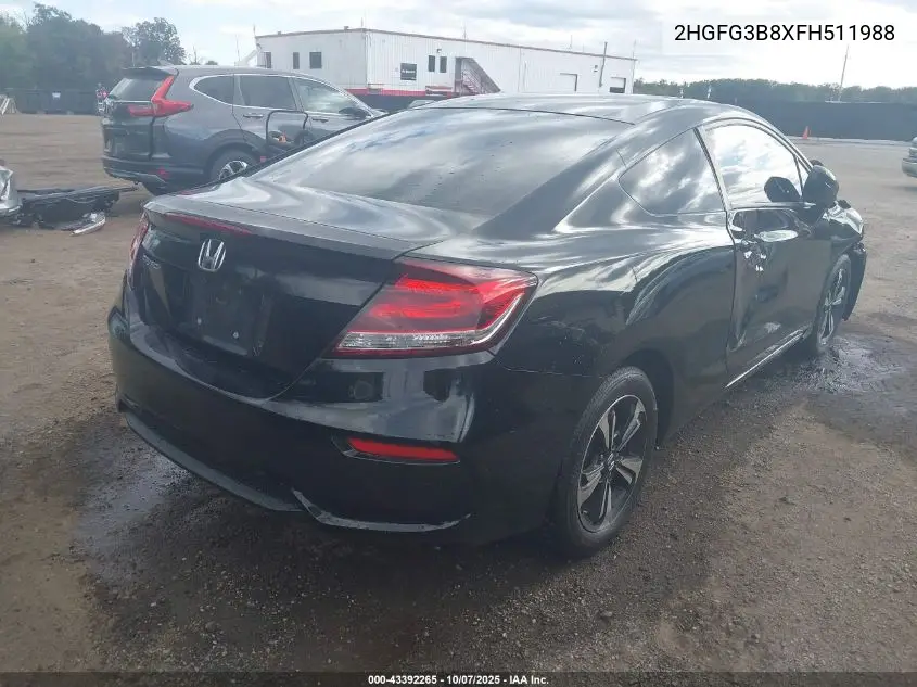 2HGFG3B8XFH511988 2015 Honda Civic Ex