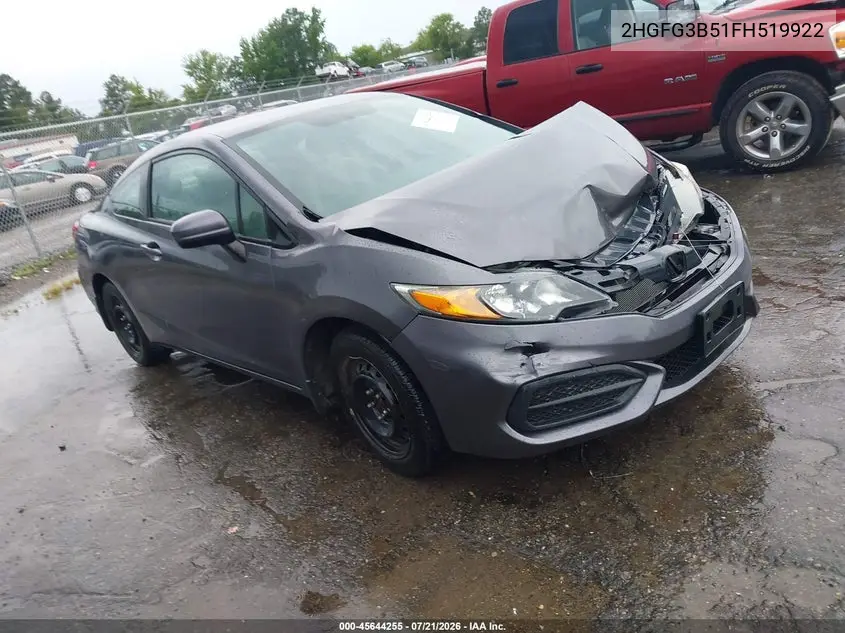 2015 Honda Civic Lx VIN: 2HGFG3B51FH519922 Lot: 45644255