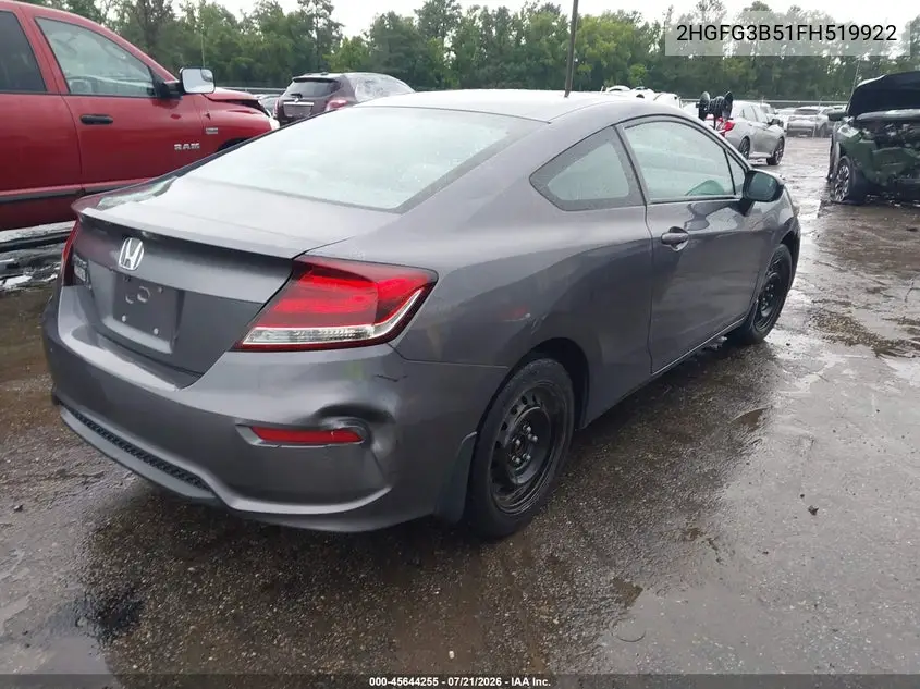 2015 Honda Civic Lx VIN: 2HGFG3B51FH519922 Lot: 45644255