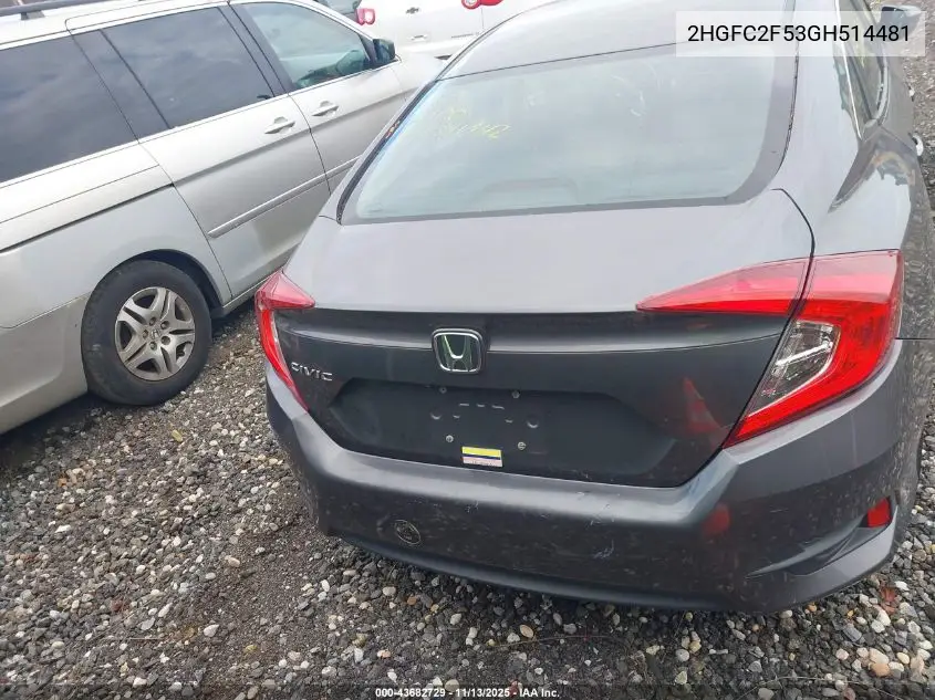 2HGFC2F53GH514481 2016 Honda Civic Lx