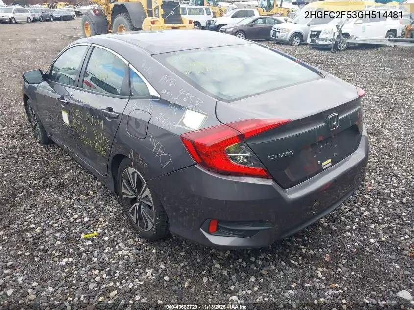 2HGFC2F53GH514481 2016 Honda Civic Lx