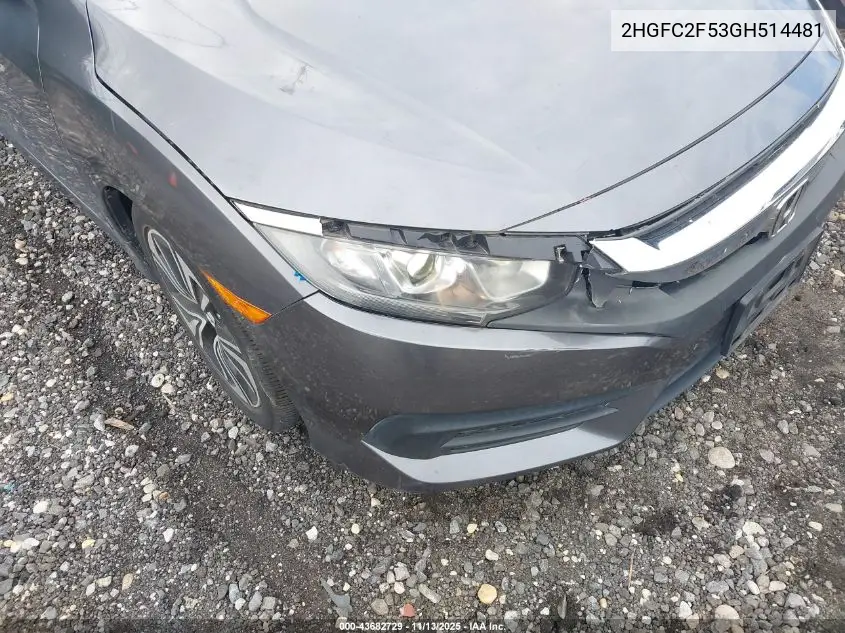 2HGFC2F53GH514481 2016 Honda Civic Lx