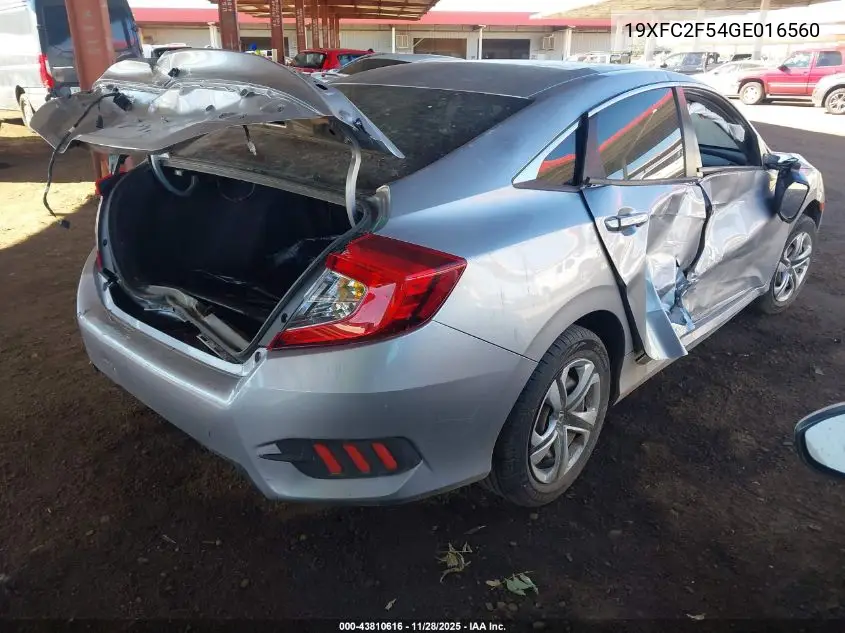19XFC2F54GE016560 2016 Honda Civic Lx