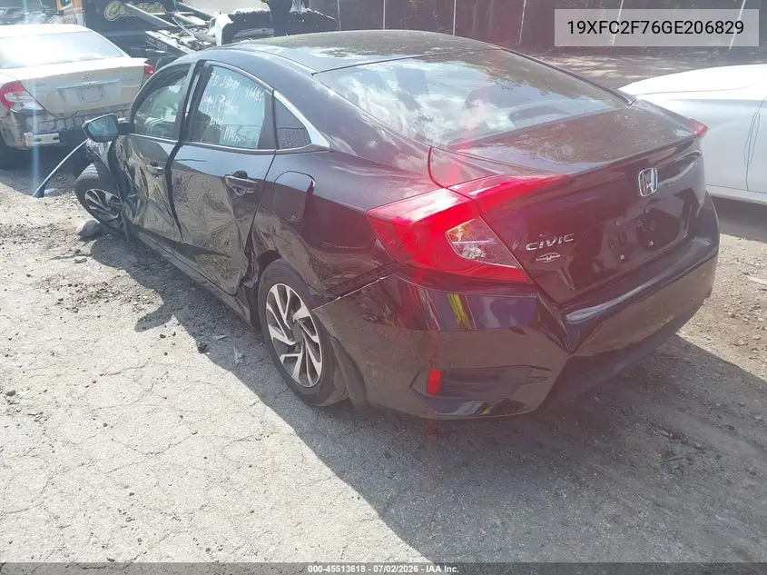 19XFC2F76GE206829 2016 Honda Civic Ex