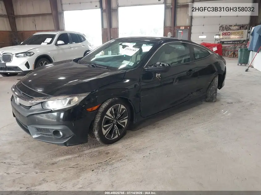 2016 Honda Civic Ex-T VIN: 2HGFC3B31GH358032 Lot: 45520785