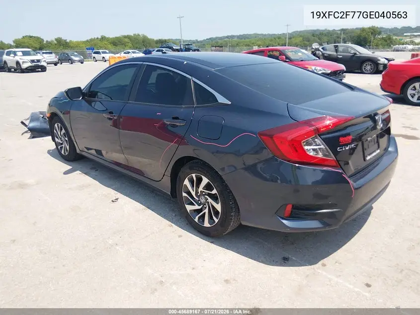 2016 Honda Civic Ex VIN: 19XFC2F77GE040563 Lot: 45689167