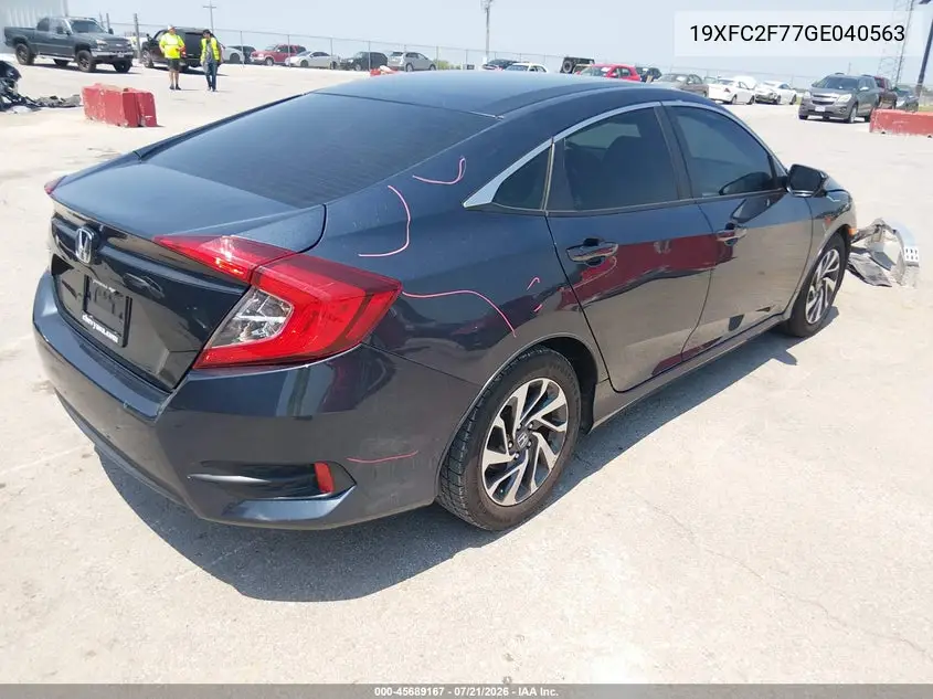 2016 Honda Civic Ex VIN: 19XFC2F77GE040563 Lot: 45689167