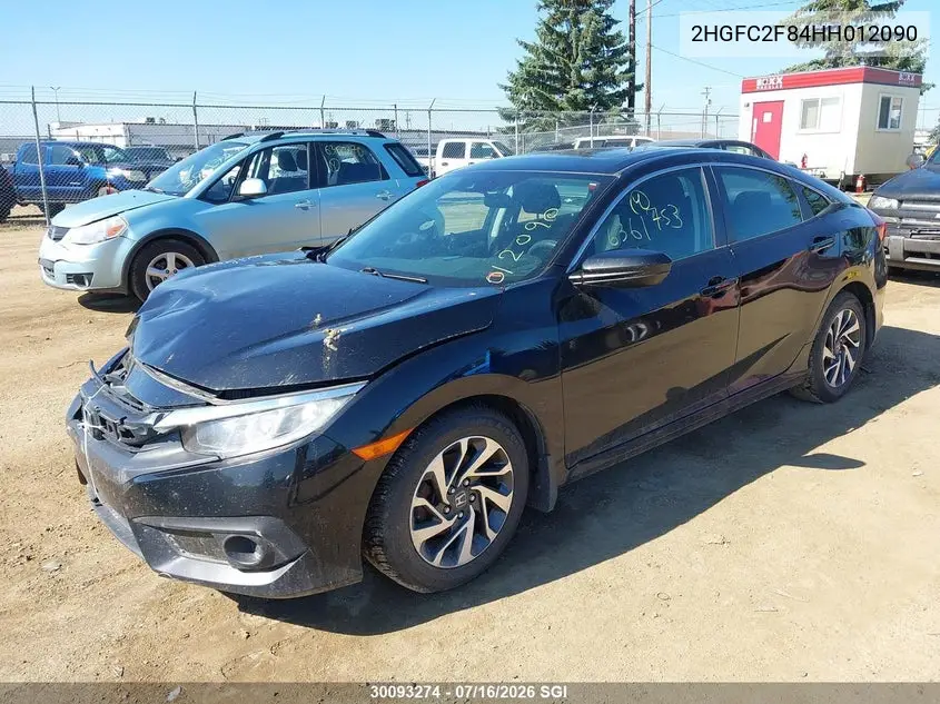 2017 Honda Civic Ex VIN: 2HGFC2F84HH012090 Lot: 30093274