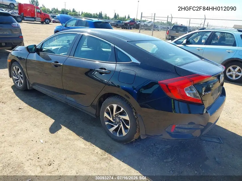 2017 Honda Civic Ex VIN: 2HGFC2F84HH012090 Lot: 30093274
