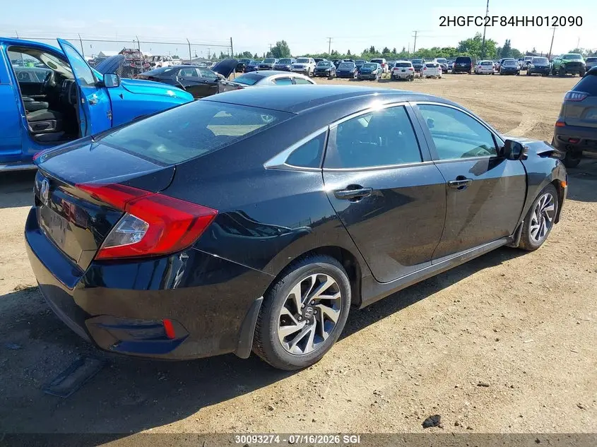 2017 Honda Civic Ex VIN: 2HGFC2F84HH012090 Lot: 30093274