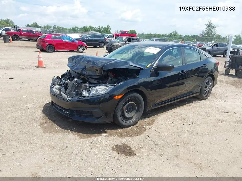 2017 Honda Civic Lx VIN: 19XFC2F56HE010938 Lot: 45358925