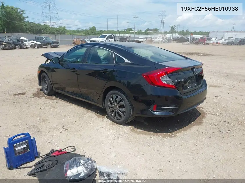 2017 Honda Civic Lx VIN: 19XFC2F56HE010938 Lot: 45358925