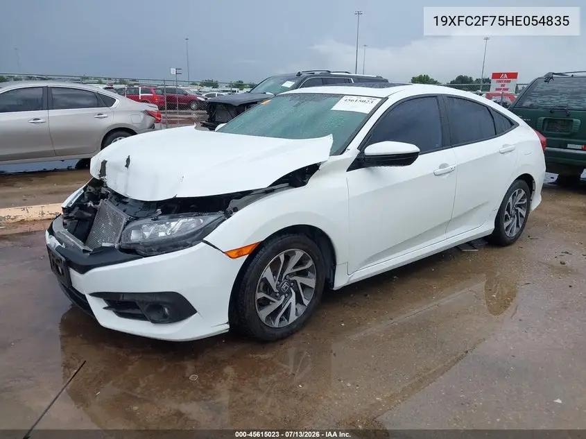 2017 Honda Civic Ex VIN: 19XFC2F75HE054835 Lot: 45615023