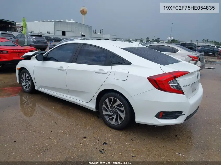 2017 Honda Civic Ex VIN: 19XFC2F75HE054835 Lot: 45615023