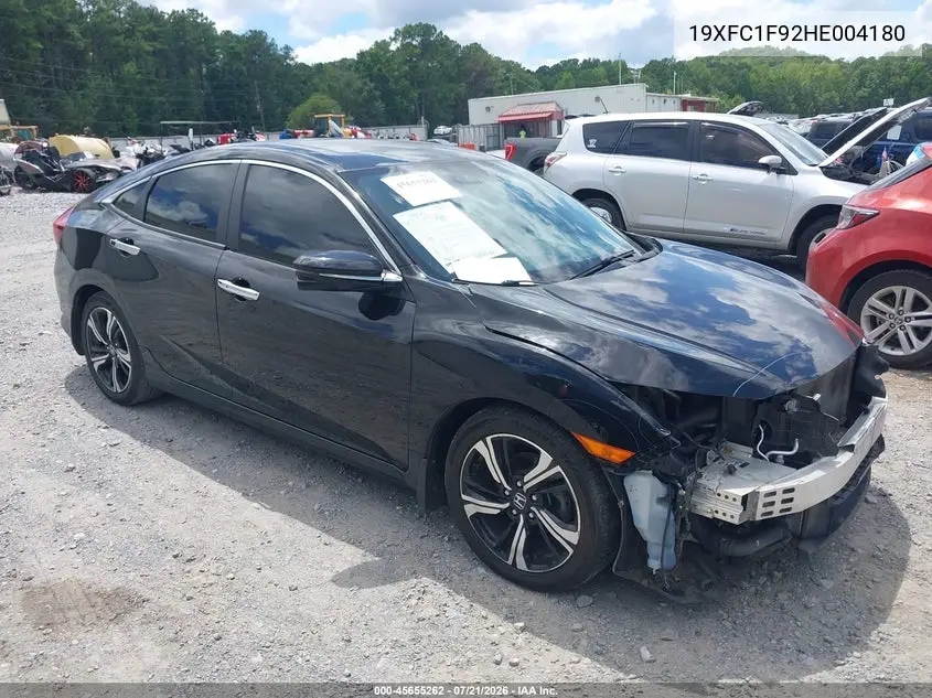 2017 Honda Civic Touring VIN: 19XFC1F92HE004180 Lot: 45655262
