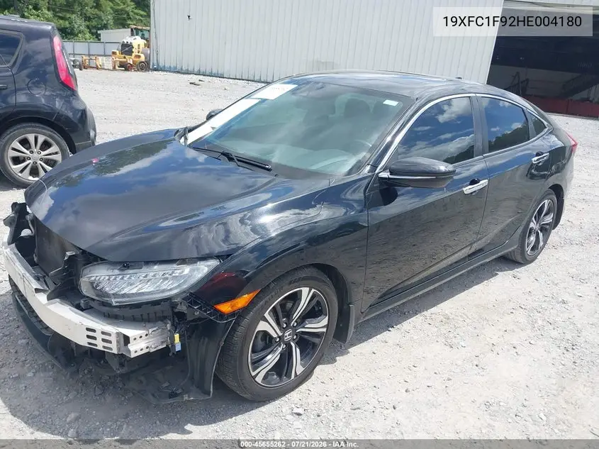 2017 Honda Civic Touring VIN: 19XFC1F92HE004180 Lot: 45655262