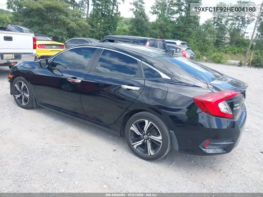 2017 Honda Civic Touring VIN: 19XFC1F92HE004180 Lot: 45655262