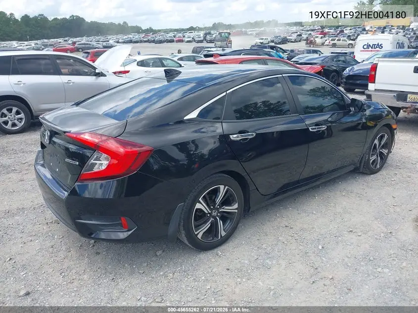 2017 Honda Civic Touring VIN: 19XFC1F92HE004180 Lot: 45655262