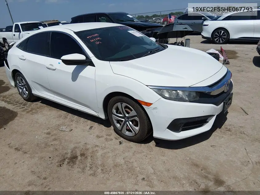 2017 Honda Civic Lx VIN: 19XFC2F55HE067793 Lot: 45667920