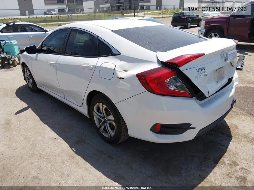 2017 Honda Civic Lx VIN: 19XFC2F55HE067793 Lot: 45667920