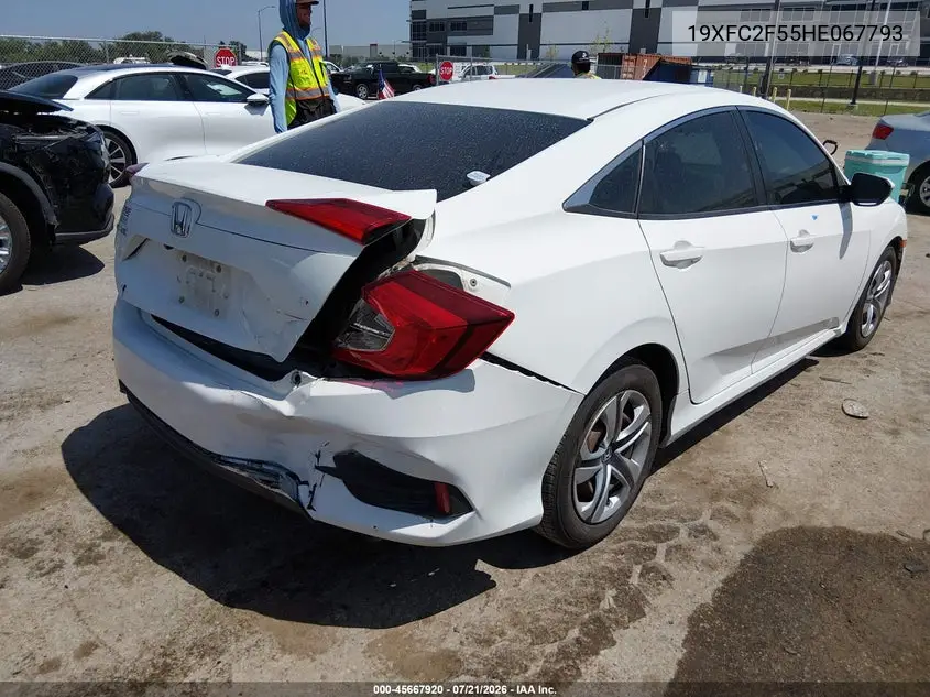 2017 Honda Civic Lx VIN: 19XFC2F55HE067793 Lot: 45667920