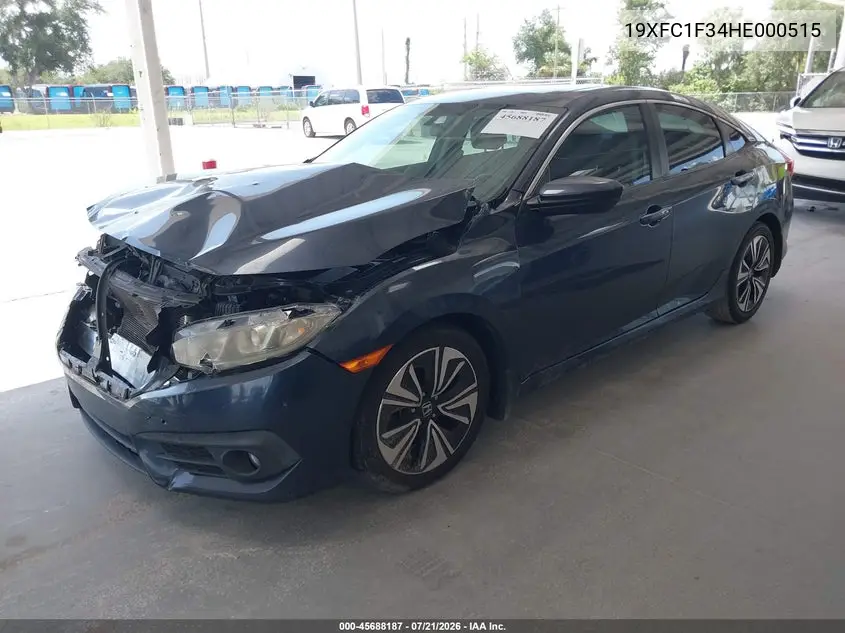 2017 Honda Civic Ex-T VIN: 19XFC1F34HE000515 Lot: 45688187