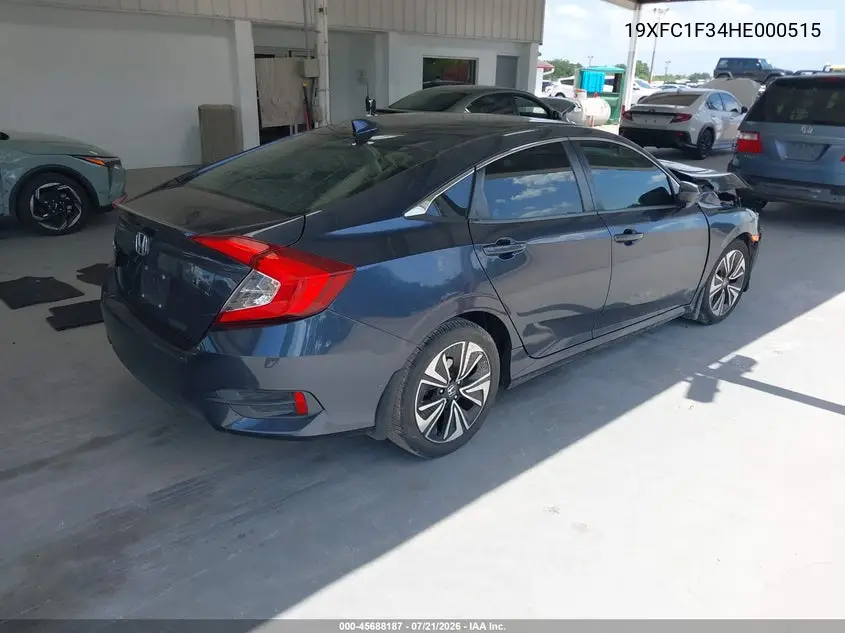 2017 Honda Civic Ex-T VIN: 19XFC1F34HE000515 Lot: 45688187