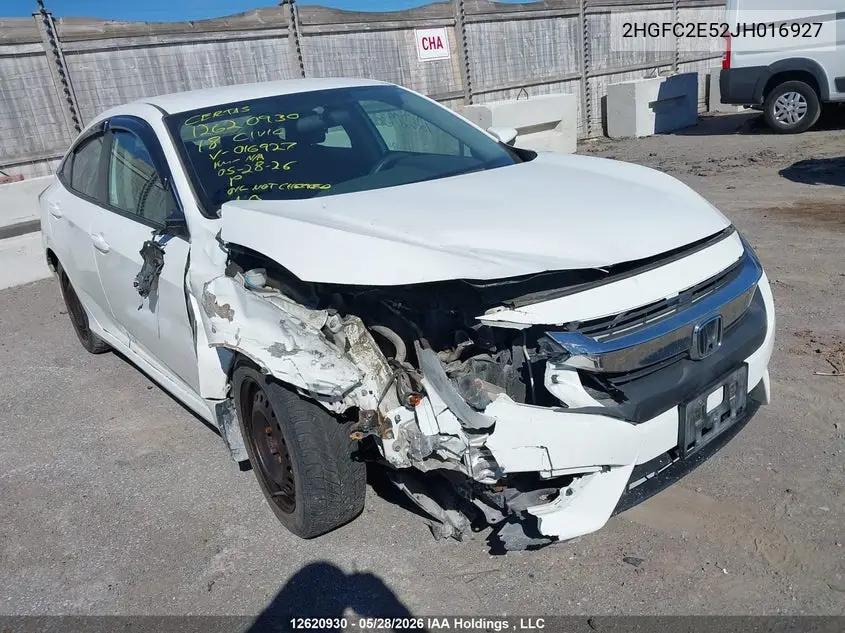 2018 Honda Civic Lx VIN: 2HGFC2E52JH016927 Lot: 12620930