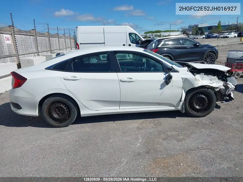 2018 Honda Civic Lx VIN: 2HGFC2E52JH016927 Lot: 12620930