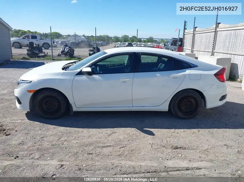 2018 Honda Civic Lx VIN: 2HGFC2E52JH016927 Lot: 12620930