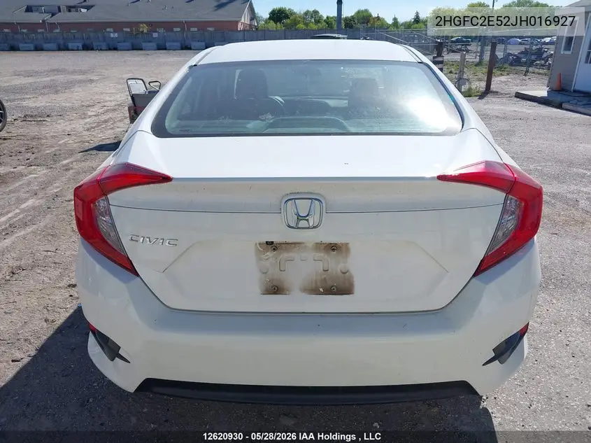 2018 Honda Civic Lx VIN: 2HGFC2E52JH016927 Lot: 12620930