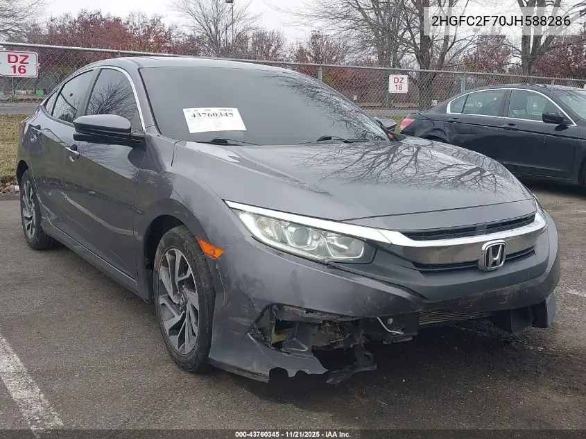 2HGFC2F70JH588286 2018 Honda Civic Ex