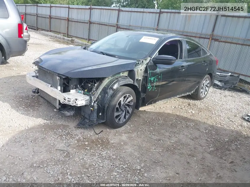 2HGFC2F72JH514545 2018 Honda Civic Ex