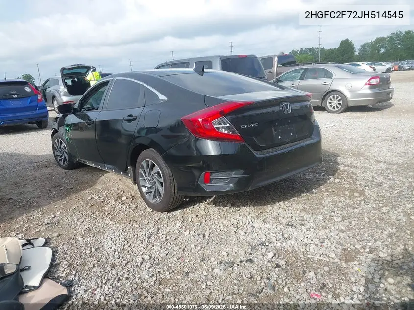 2HGFC2F72JH514545 2018 Honda Civic Ex