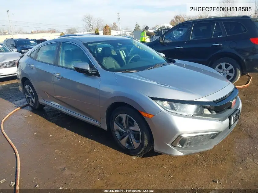 2HGFC2F60KH518585 2019 Honda Civic Lx