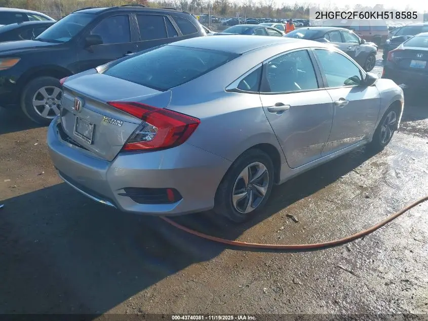 2HGFC2F60KH518585 2019 Honda Civic Lx