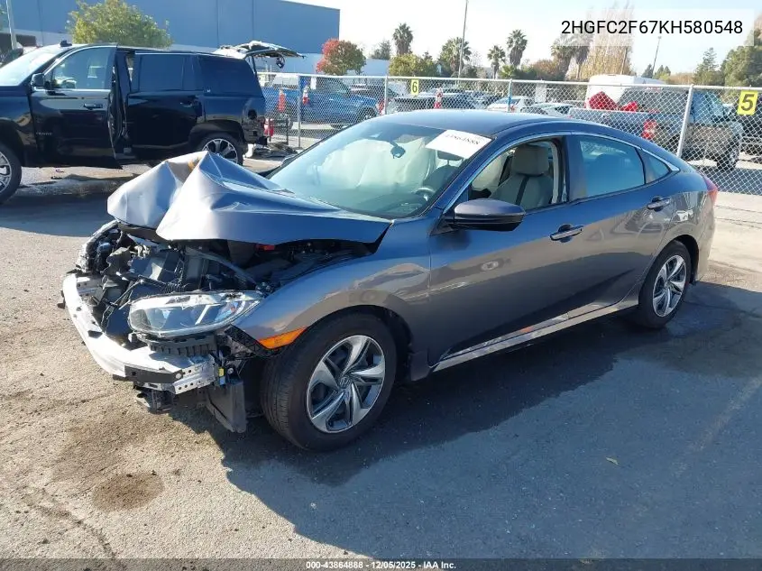 2HGFC2F67KH580548 2019 Honda Civic Lx