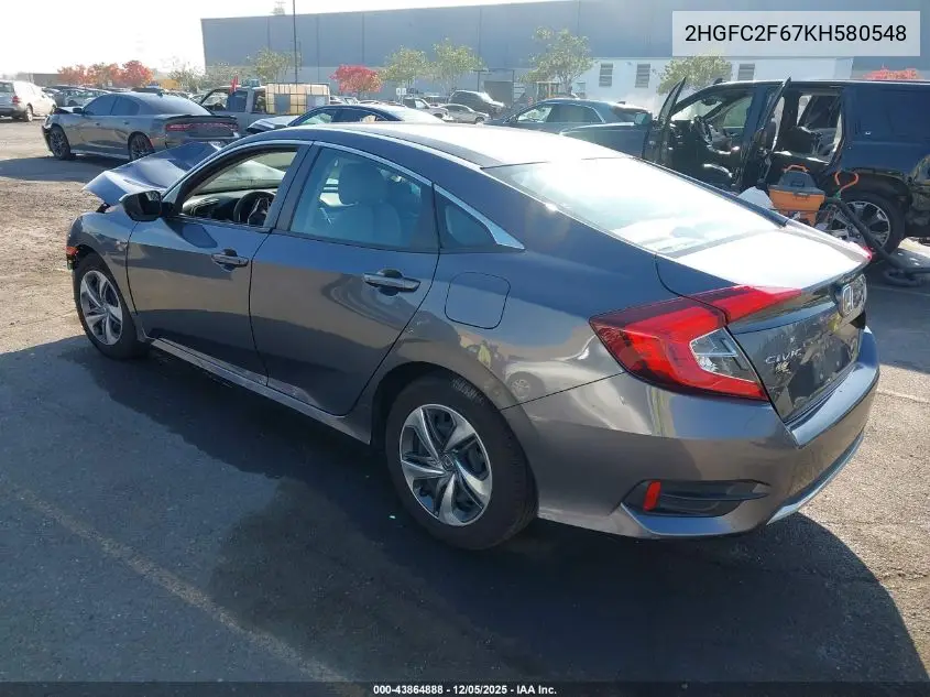 2HGFC2F67KH580548 2019 Honda Civic Lx