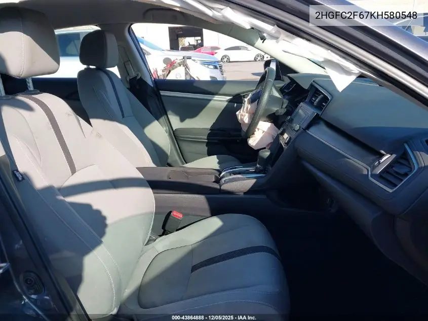 2HGFC2F67KH580548 2019 Honda Civic Lx