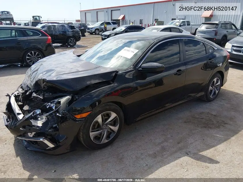 2019 Honda Civic Lx VIN: 2HGFC2F68KH520147 Lot: 45381706
